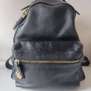 Coach campus backpack 23 black pebbled leather